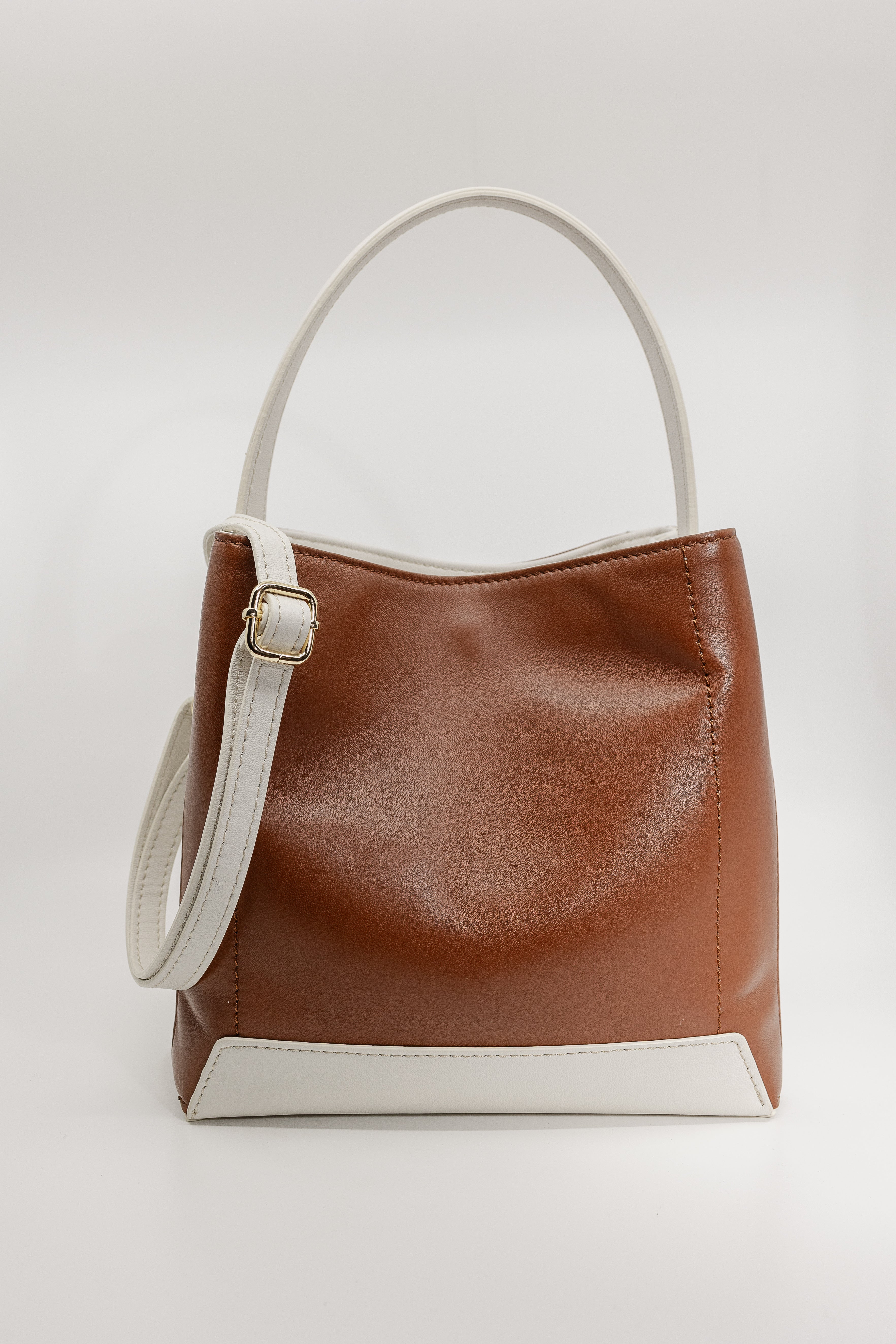 Sofia Large Lambskin - Cream and Brown
