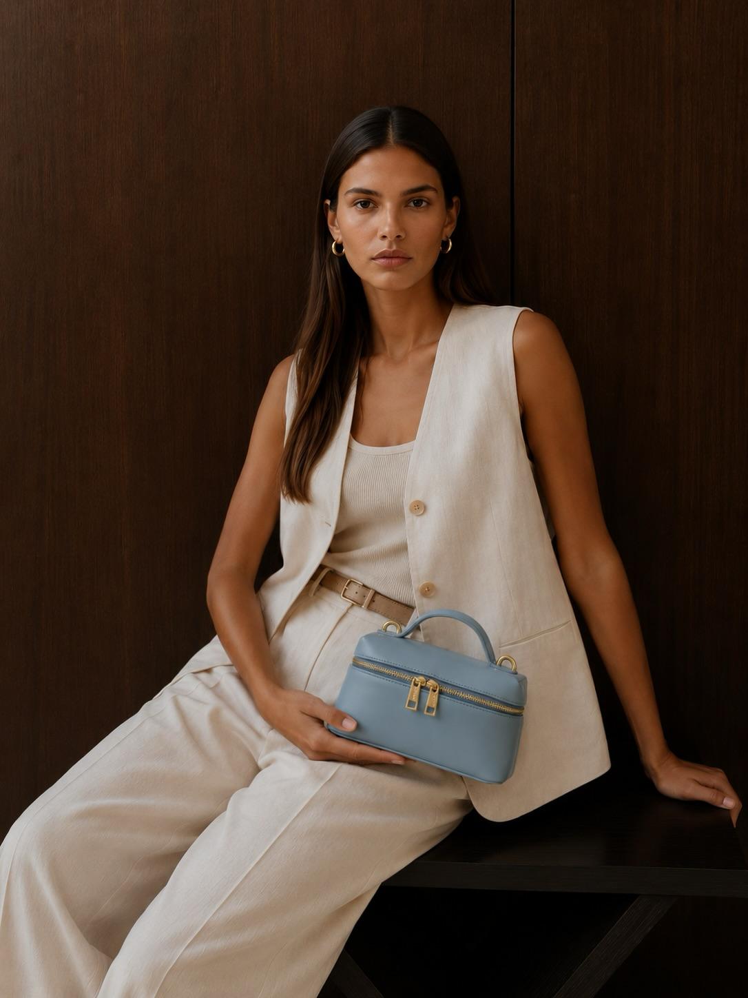 Baguette Lambskin Small - Celeste