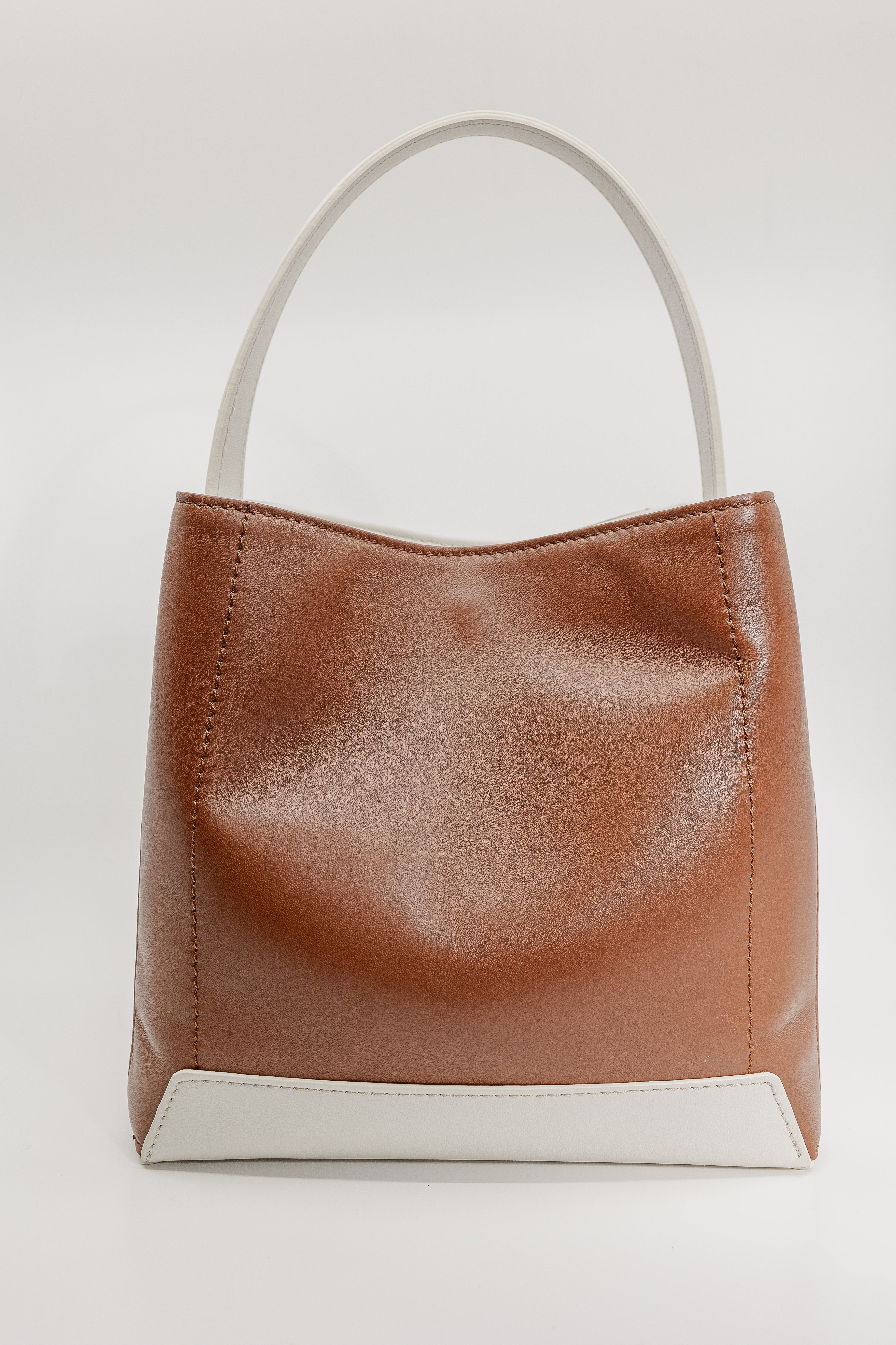 Sofia Large Lambskin - Cream and Brown